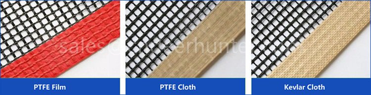 Cubierta del borde de la correa de malla de malla de fibra de vidrio recubierta de PTFE